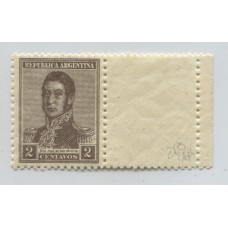 ARGENTINA 1922 GJ 545CD ESTAMPILLA CON COMPLEMENTO NUEVO MINT U$ 37